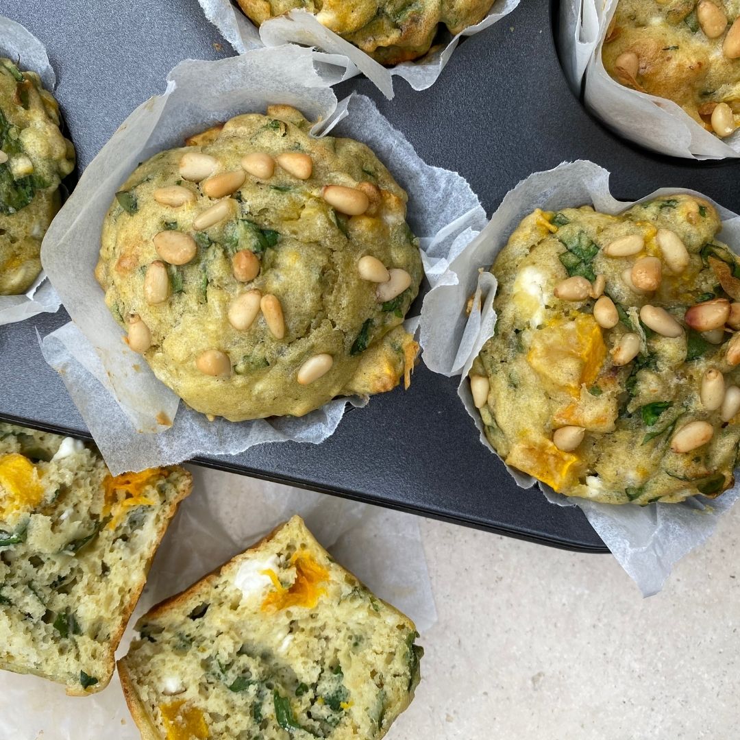 Pumpkin & Basil Pesto Muffins - Retreat Yourself