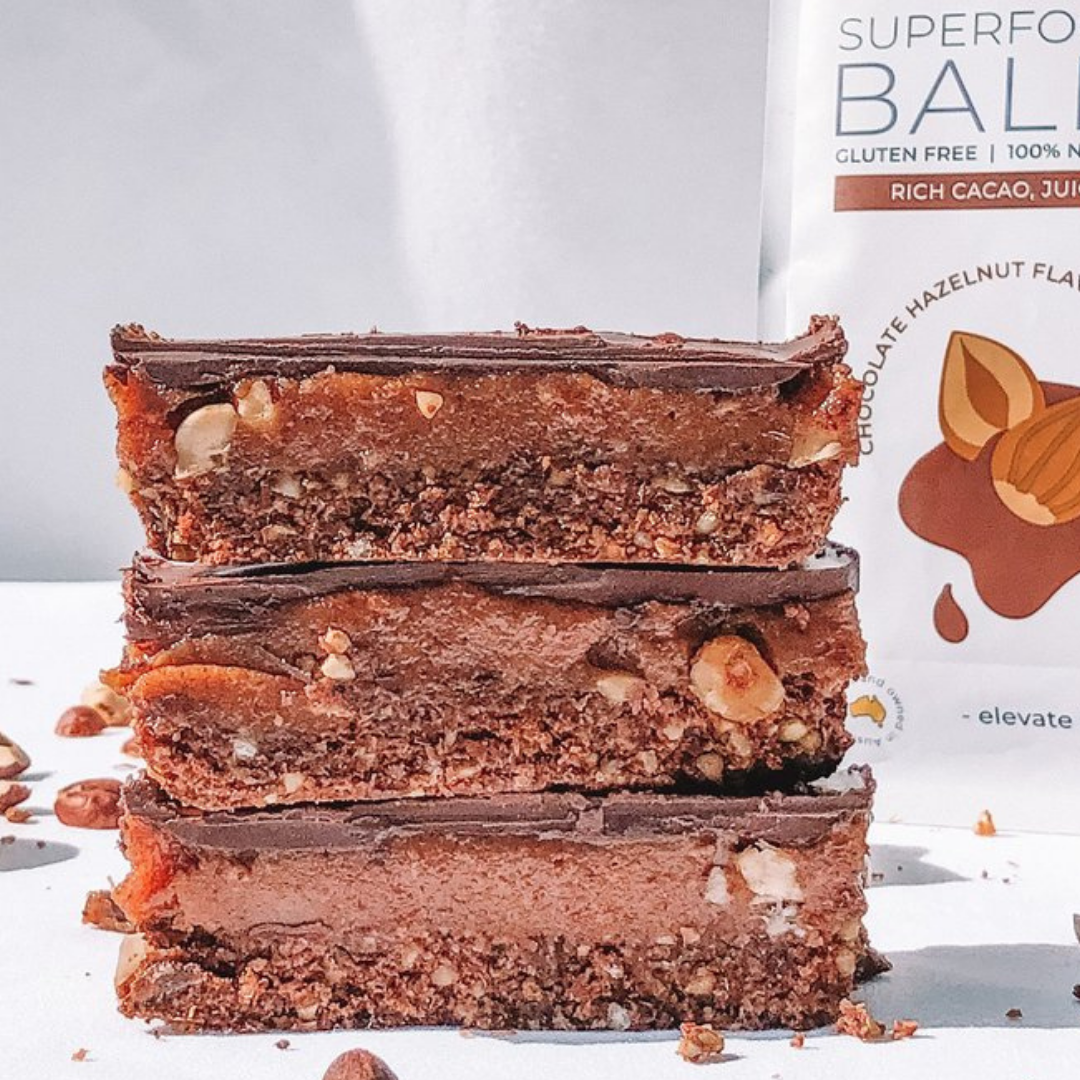 Choc Hazelnut Caramel Slice