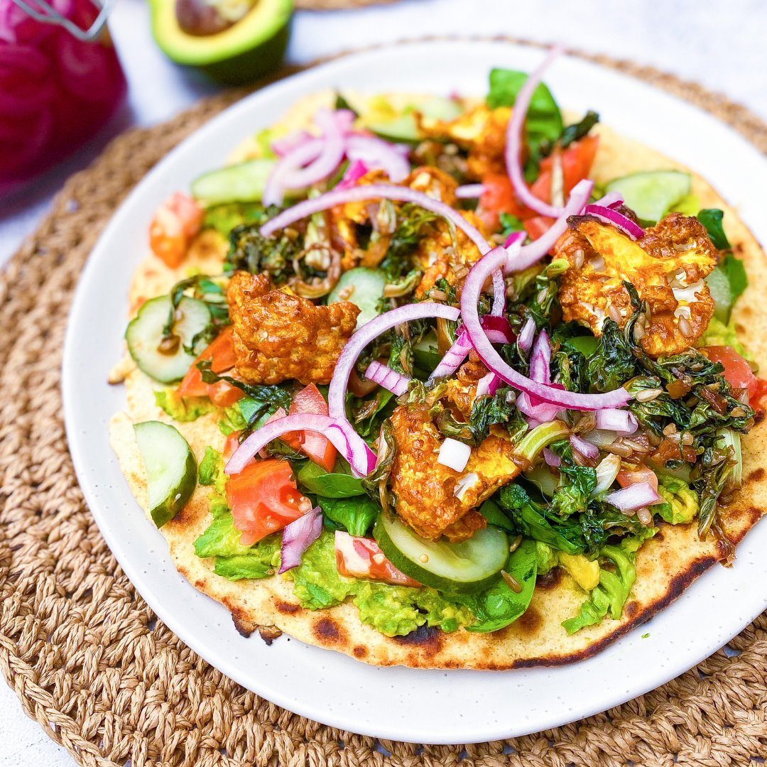 Curried Cauliflower Pan Bread Salad