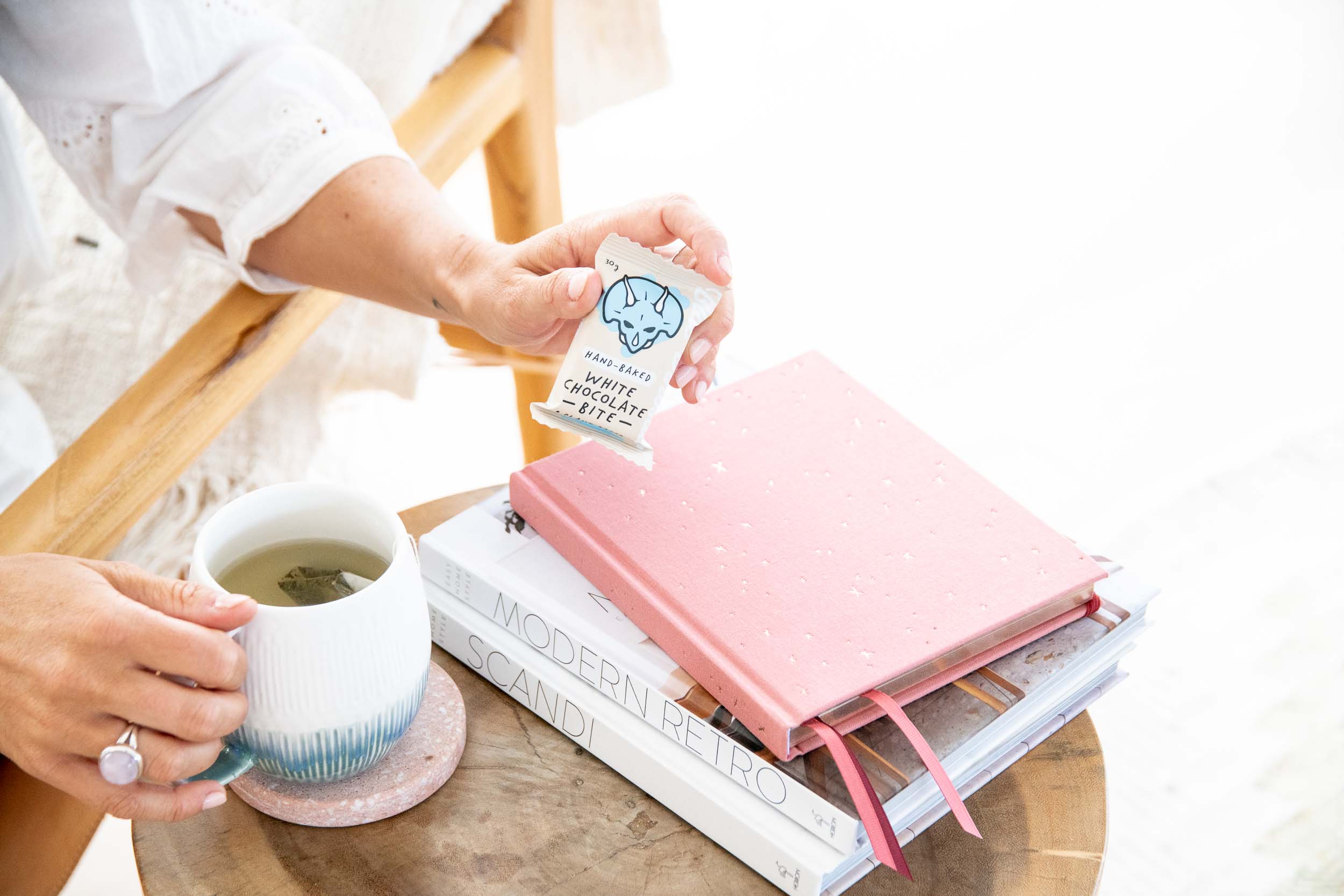 Blue Dinosaur White Choc Bite