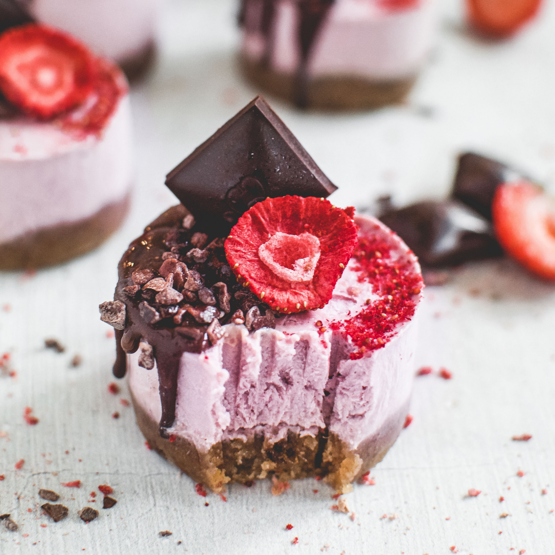 Strawberry & Cream Cheesecakes