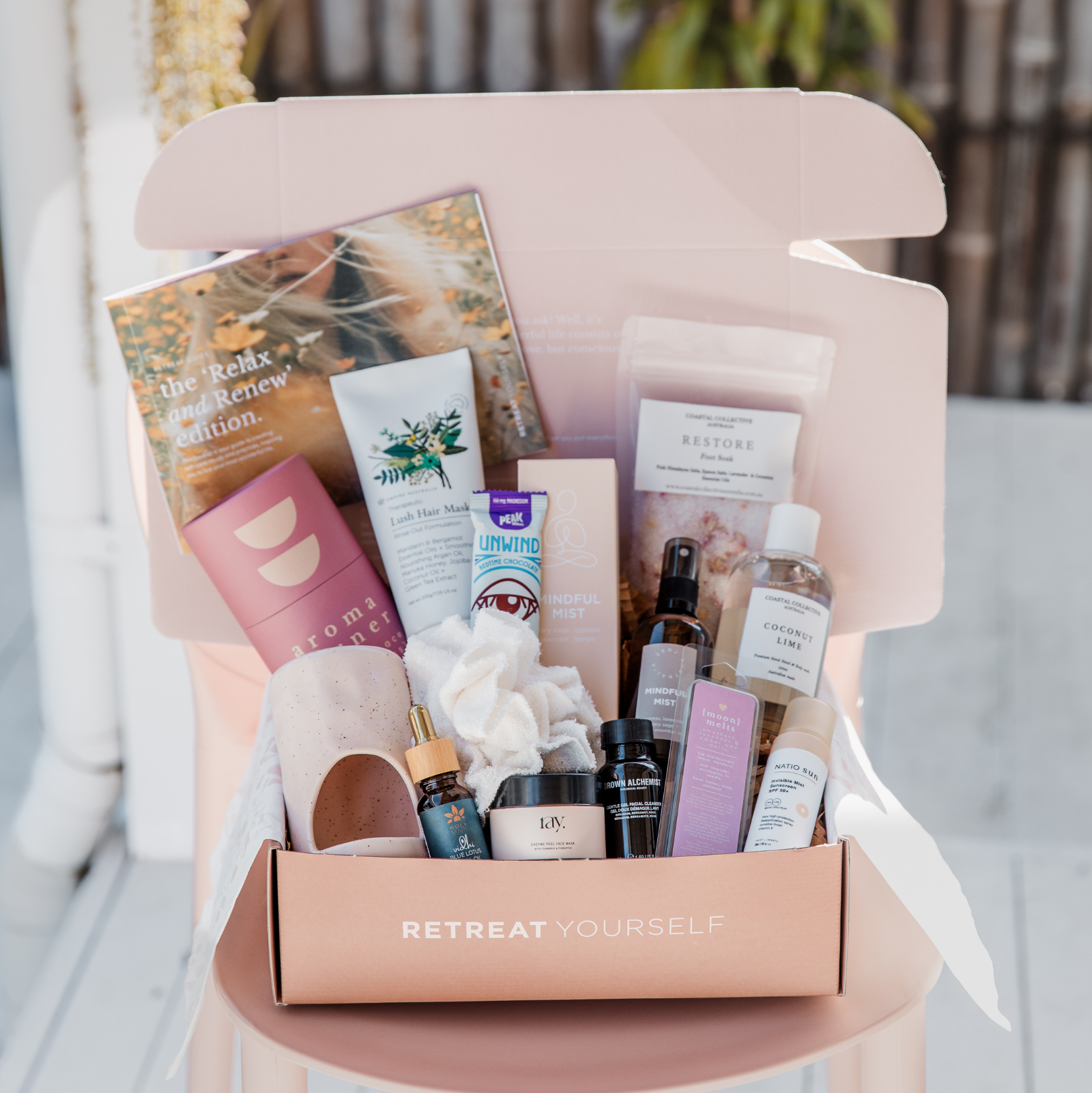 The brands & products inside the Spring 'Relax & Renew' Retreat Box