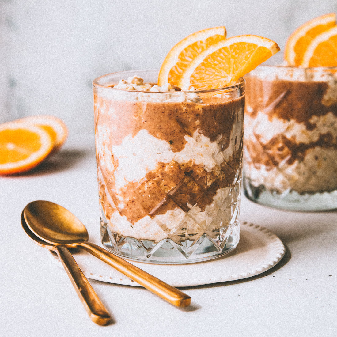 Orange and Cardamom Overnight Oats with Almond Fudge