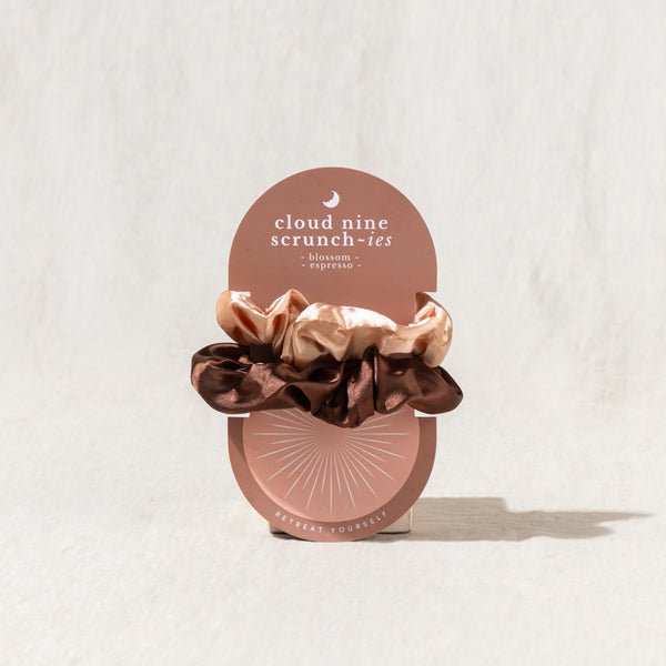 'Cloud Nine' Scrunchies - Blossom & Espresso