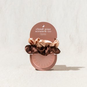 'Cloud Nine' Scrunchies - Blossom & Espresso