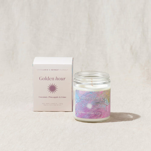 Golden Hour Soy Wax Candle: Coconut, Pineapple & Lime