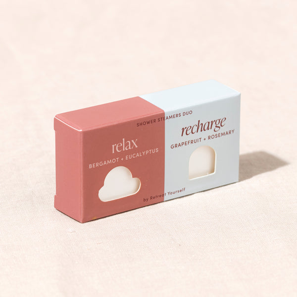 ‘Relax + Recharge’ Shower Steamer Duo
