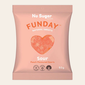FUNDAY Natural Sweets - Sour Peach Hearts 50g