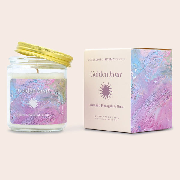 Golden Hour Soy Wax Candle: Coconut, Pineapple & Lime