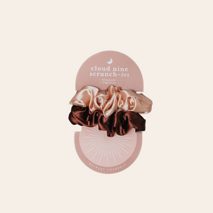 'Cloud Nine' Scrunchies - Blossom & Espresso
