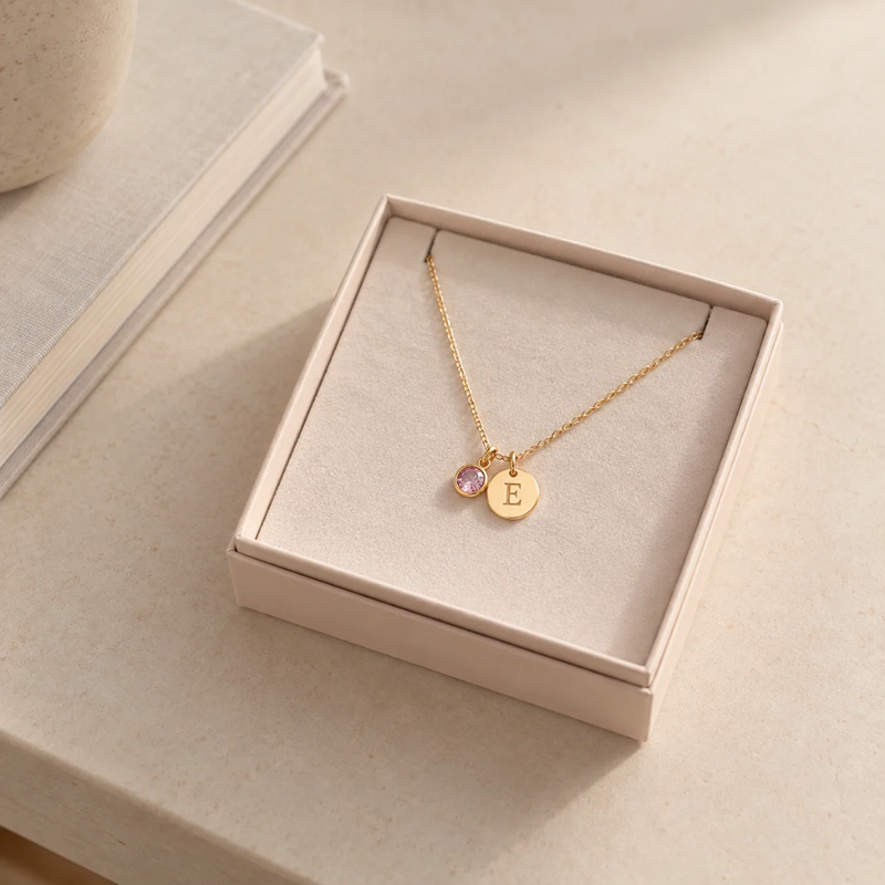 Personalised Birthstone or Initial Necklace
